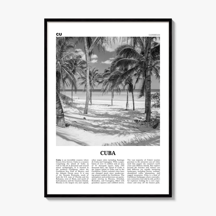 Cuba Newspaper No 3 Poster, framed poster mockup