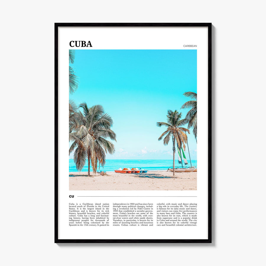 Cuba Travel No 1 Poster, framed poster mockup