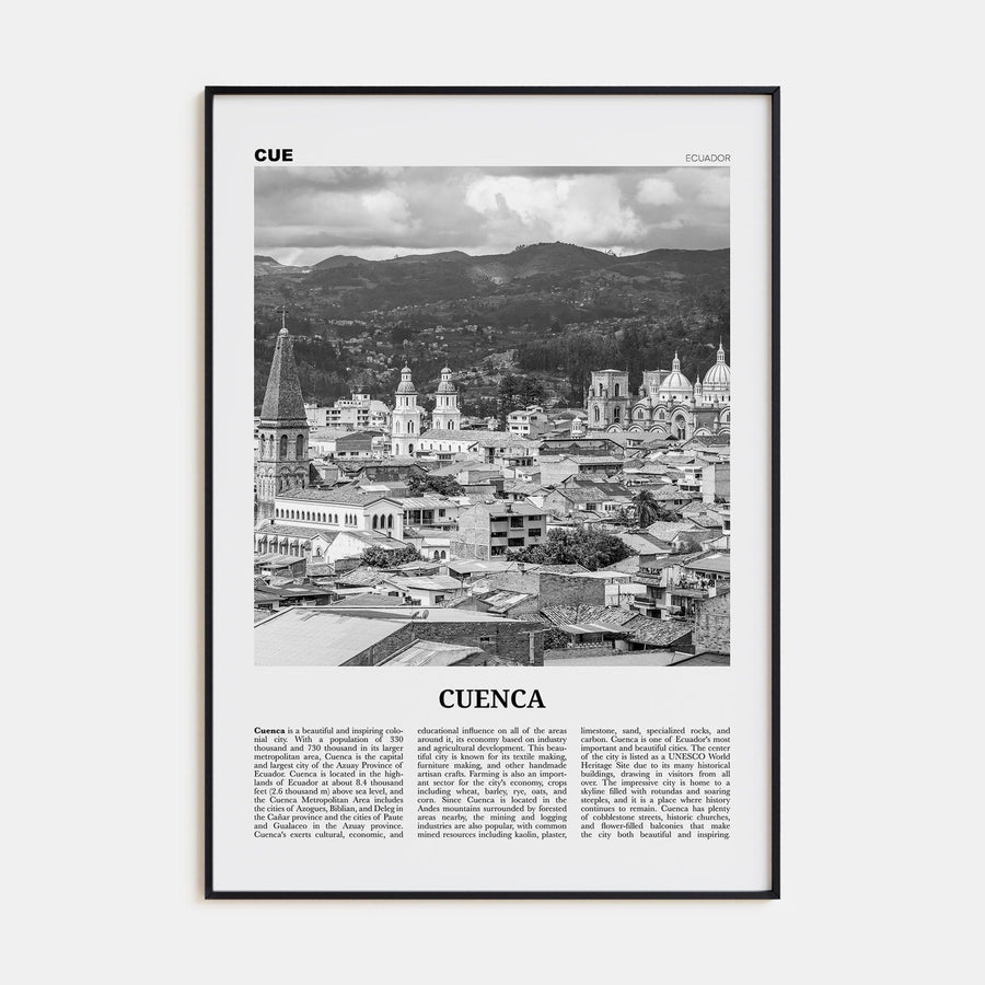 Cuenca, Ecuador Poster None / 8x12 in Nbourhood Travel B&W Poster