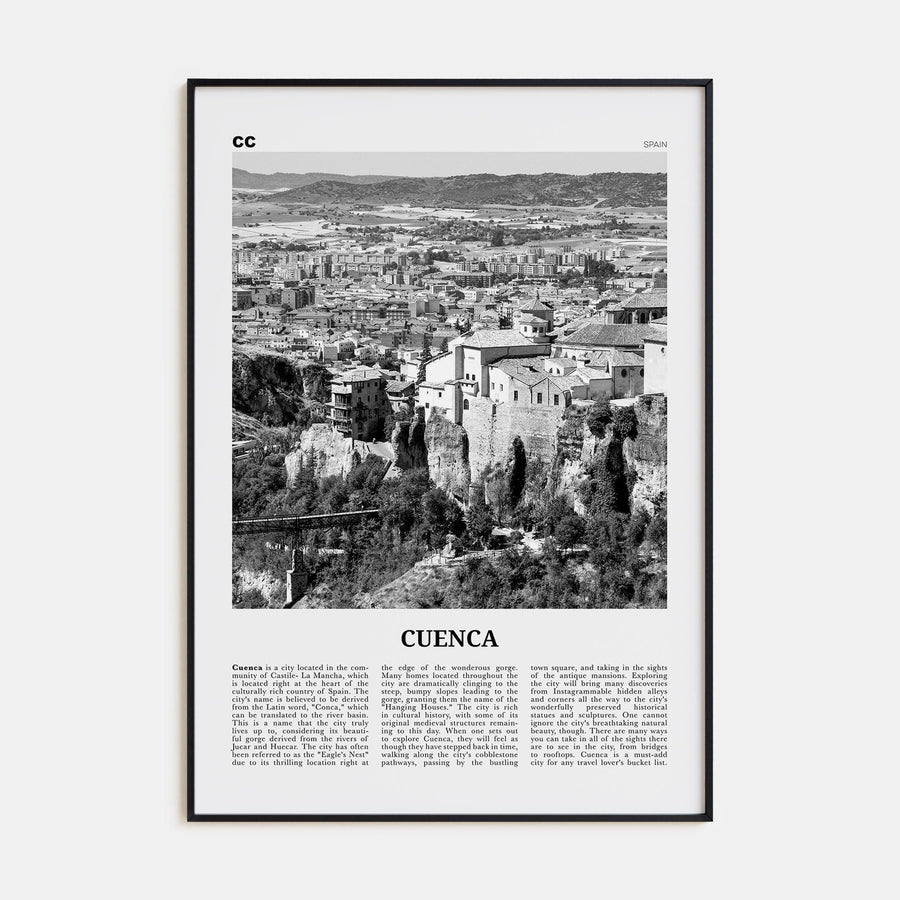 Cuenca, Spain Poster None / 8x12 in Nbourhood Travel B&W Poster