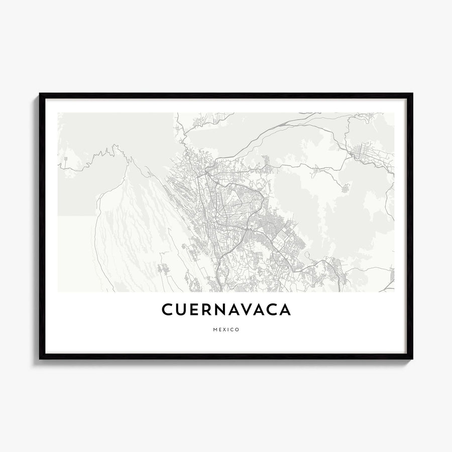 Cuernavaca Map Poster, framed poster mockup