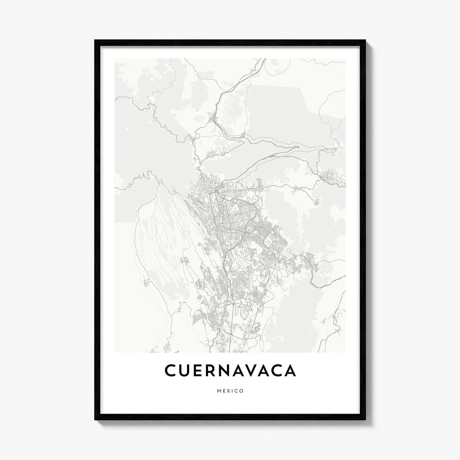 Cuernavaca Map Poster, framed poster mockup
