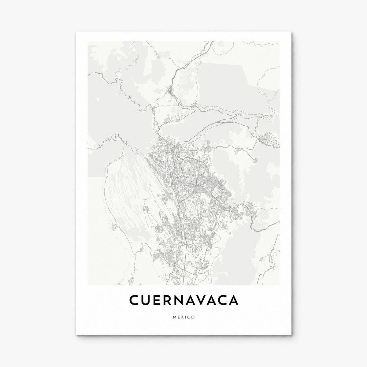 Cuernavaca Map Poster, print only (unframed)
