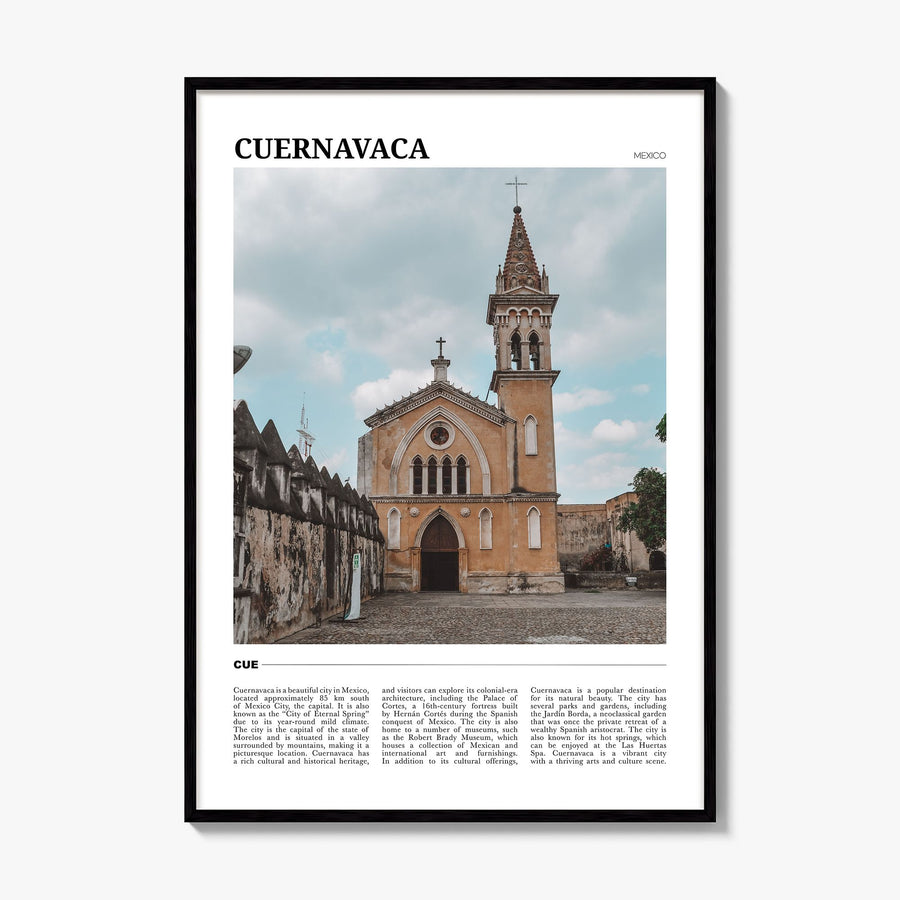 Cuernavaca Travel Poster, framed poster mockup