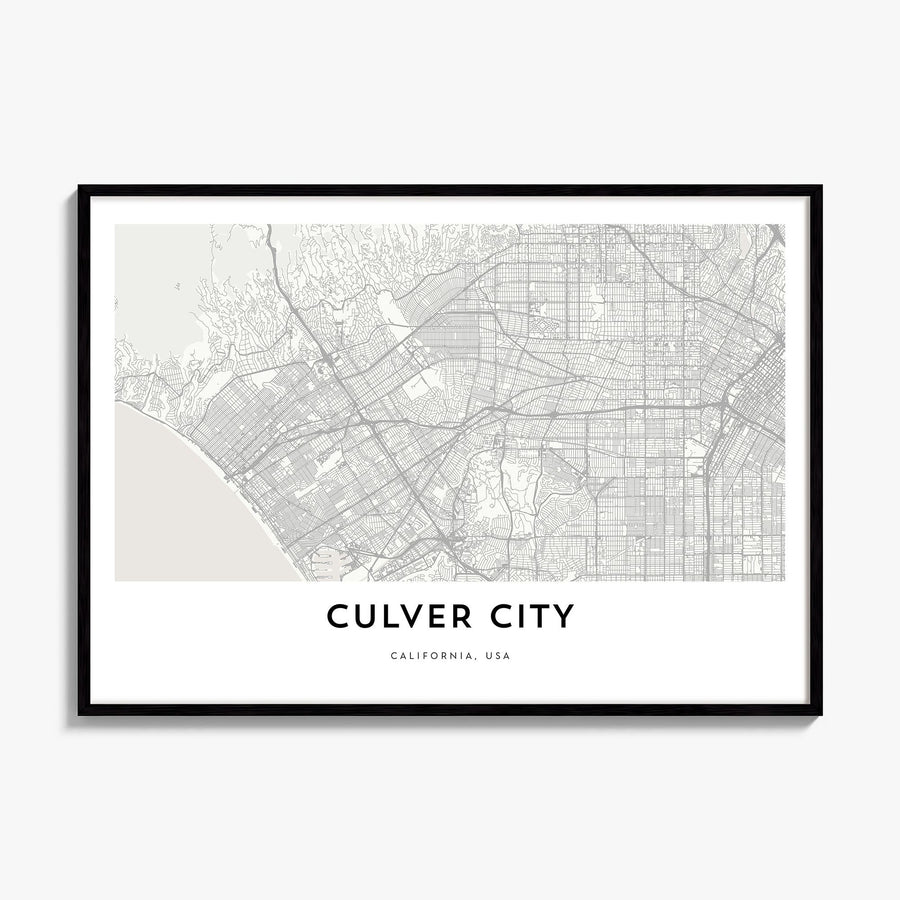 Culver City Map Poster, framed poster mockup