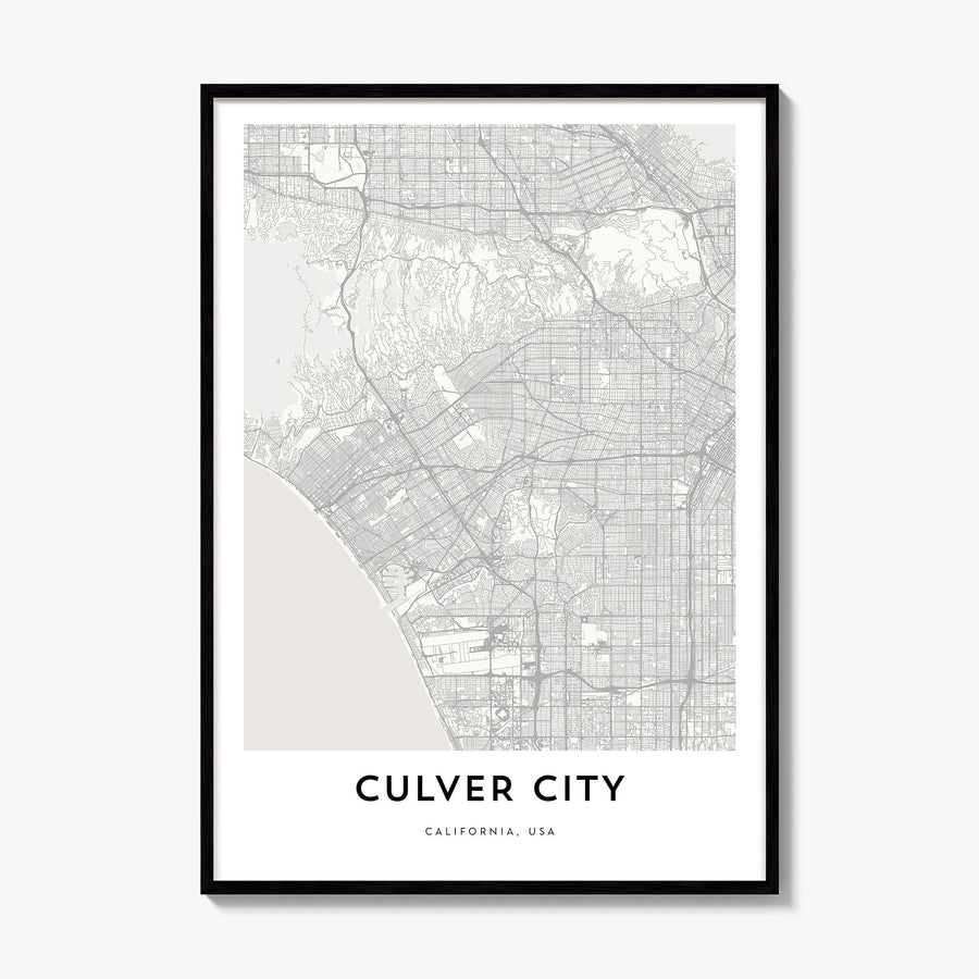 Culver City Map Poster, framed poster mockup