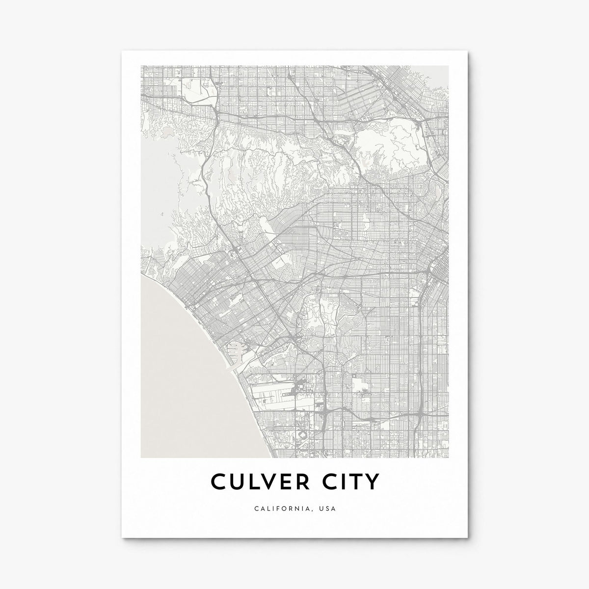 Culver City Map Poster, print only (unframed)