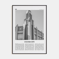 Culver City Poster None / 8x12 in Nbourhood Travel B&W Poster