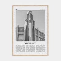 Culver City Poster Natural Wood / 8x12 in Nbourhood Travel B&W Poster