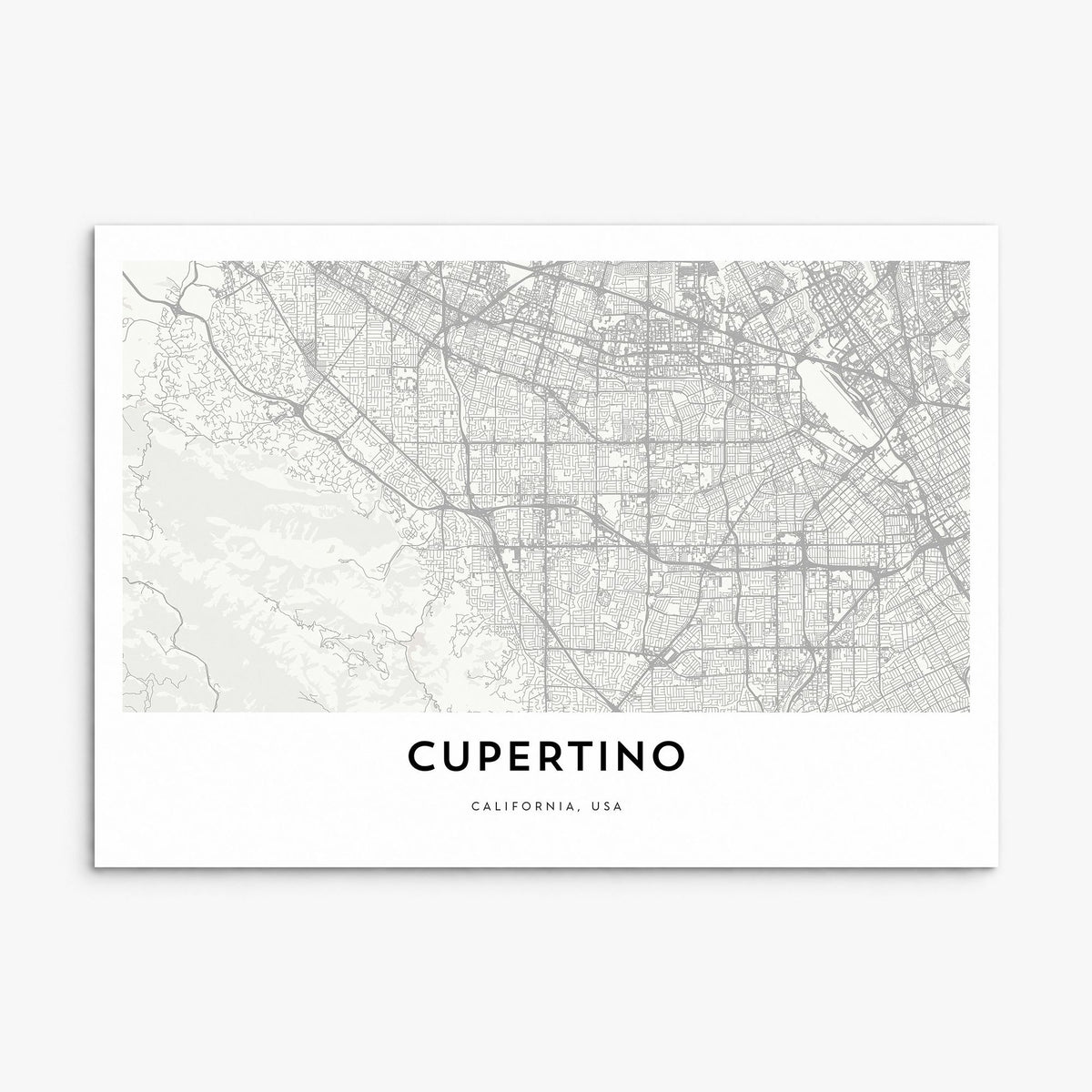 Cupertino Map Poster, print only (unframed)