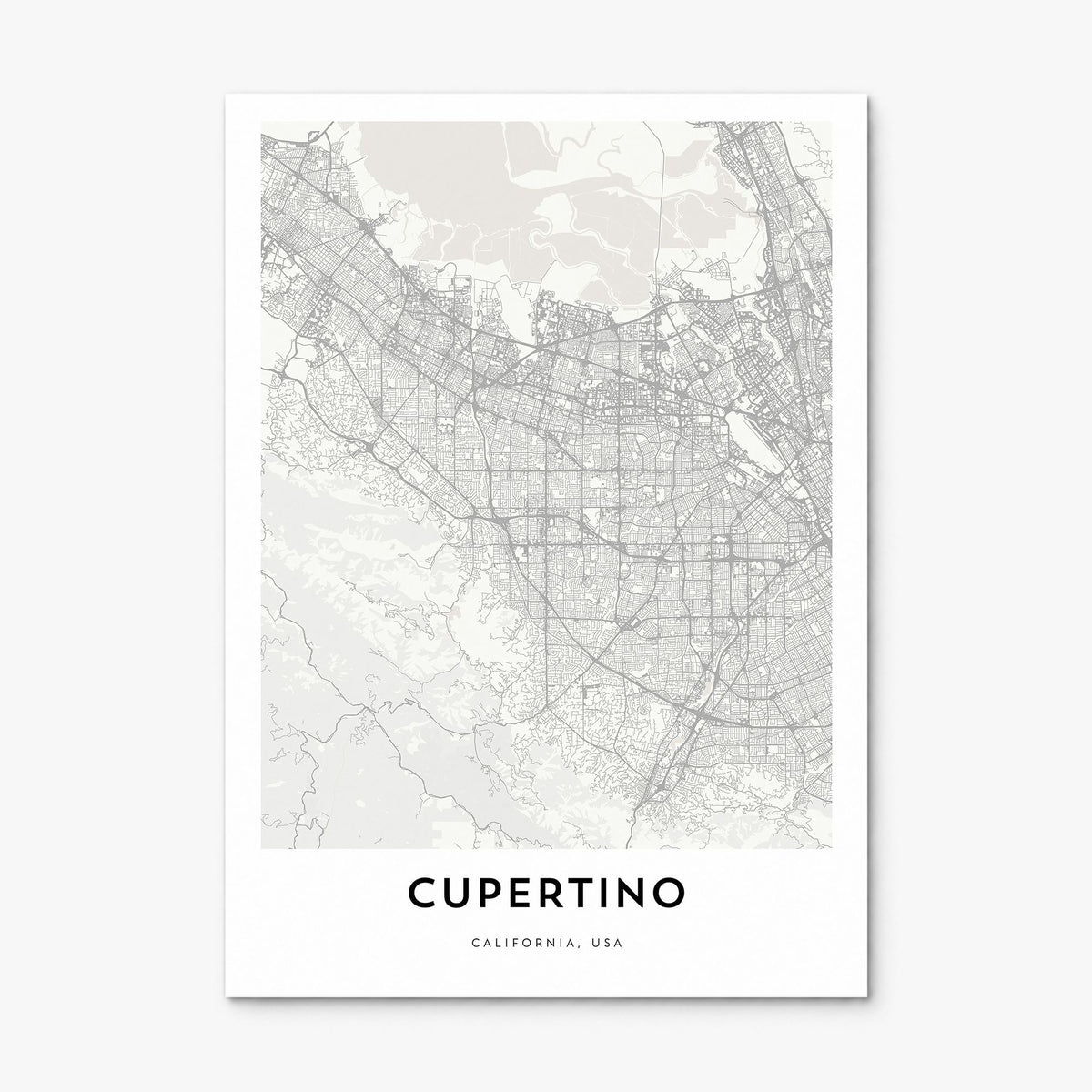 Cupertino Map Poster, print only (unframed)