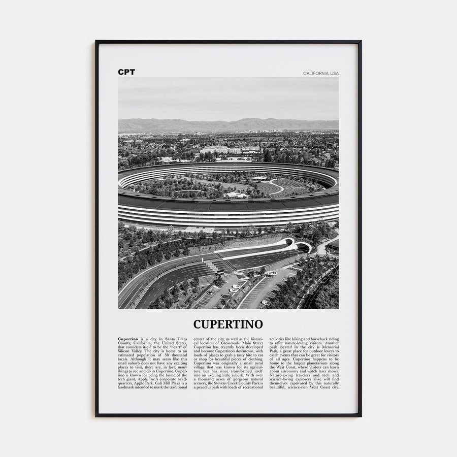 Cupertino Poster None / 8x12 in Nbourhood Travel B&W Poster