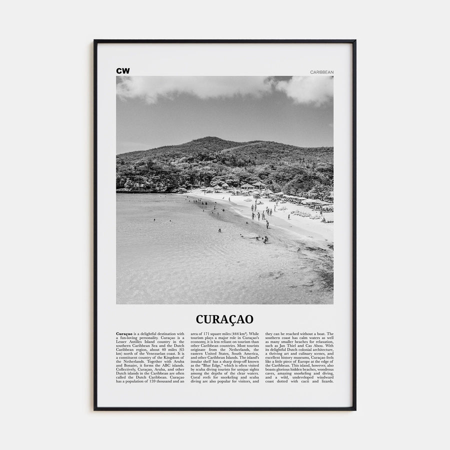 Curaçao Poster None / 8x12 in Nbourhood Travel B&W Poster