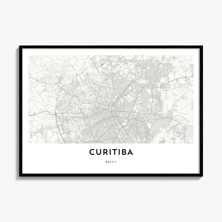 Curitiba Map Poster, framed poster mockup