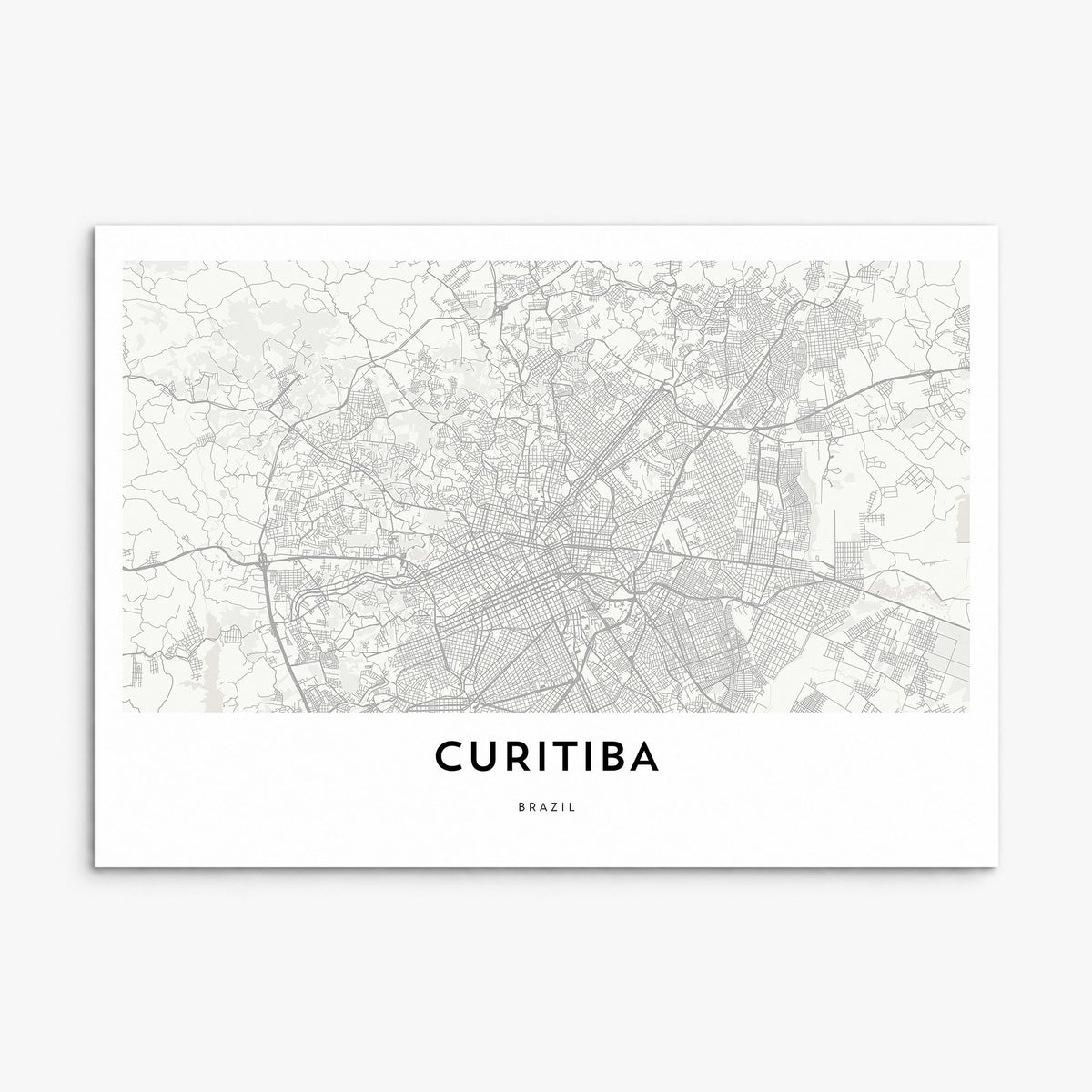 Curitiba Map Poster, print only (unframed)