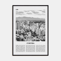 Curitiba Poster Black Wood / 8x12 in Nbourhood Travel B&W Poster