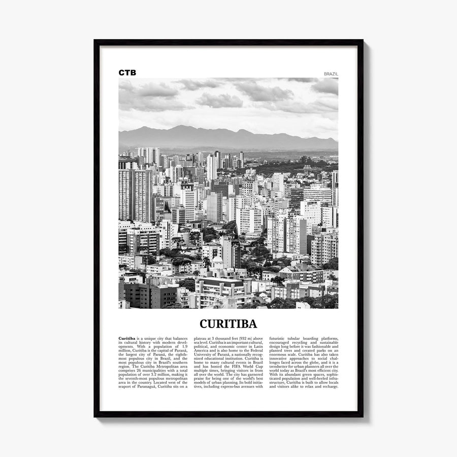 Curitiba Newspaper Poster, framed poster mockup