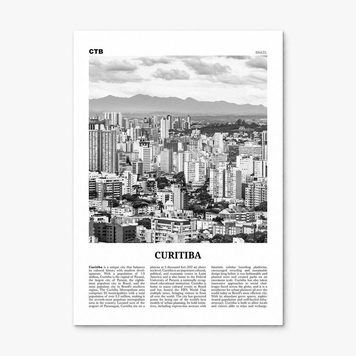 Curitiba Newspaper Poster, print only (unframed)