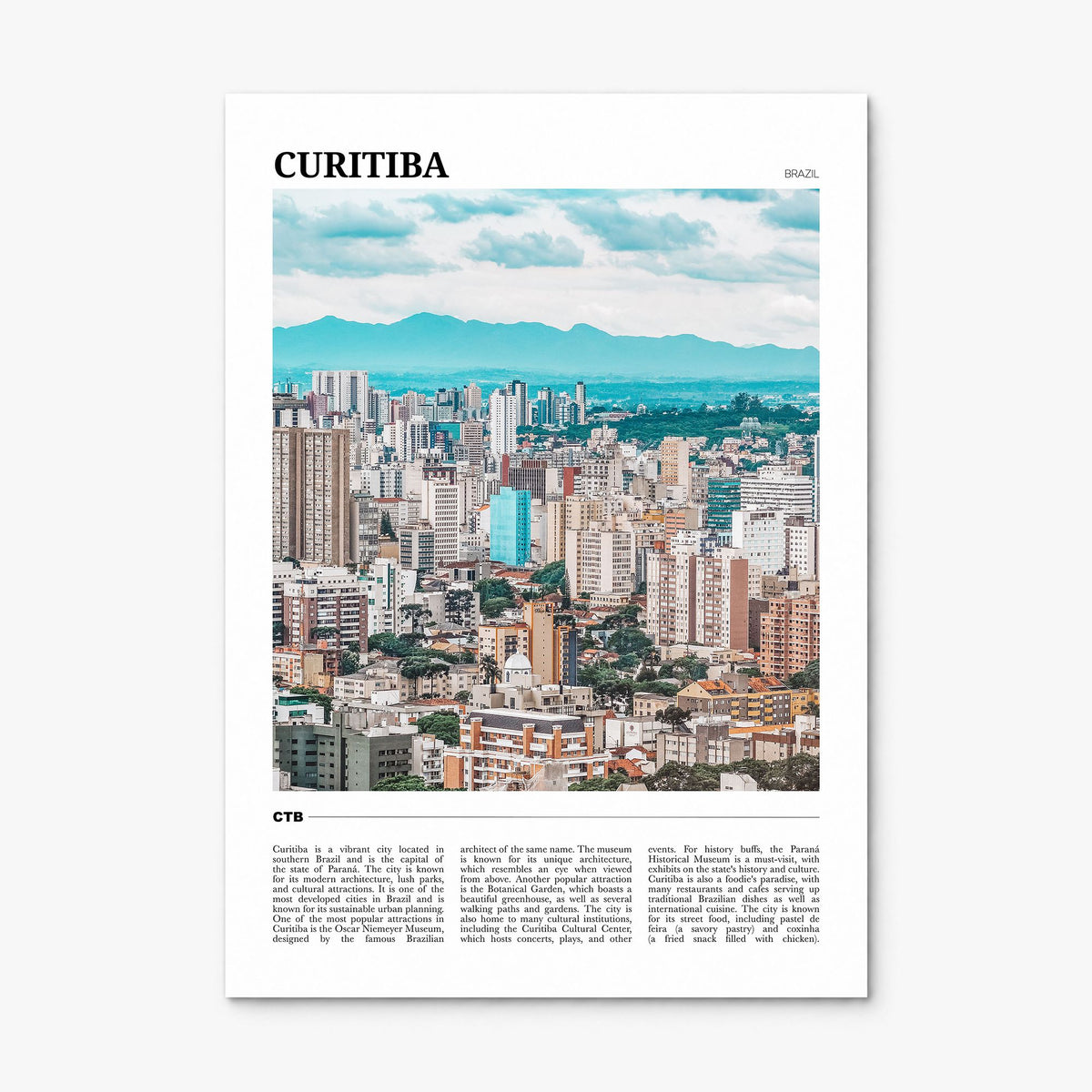 Curitiba Travel Poster, print only (unframed)