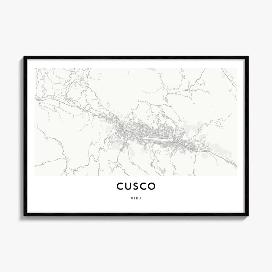 Cusco Map Poster, framed poster mockup