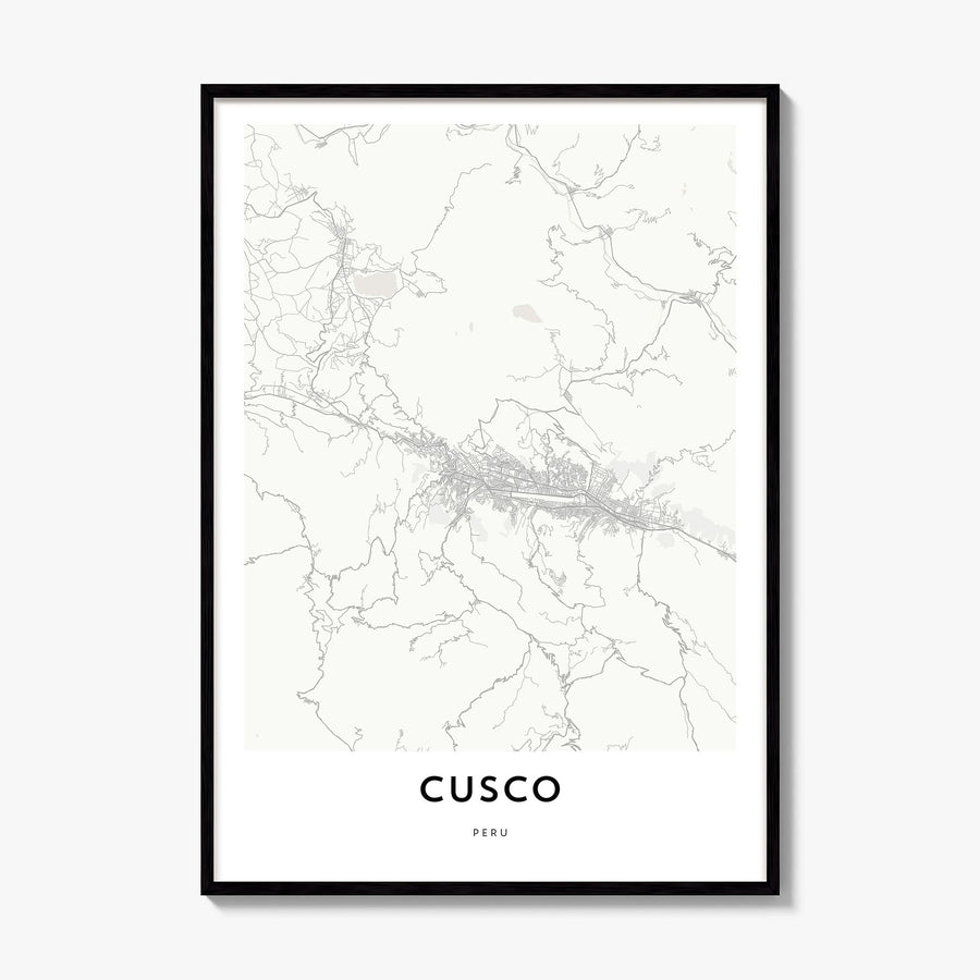 Cusco Map Poster, framed poster mockup