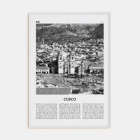 Cusco Poster White Wood / 8x12 in Nbourhood Travel B&W Poster