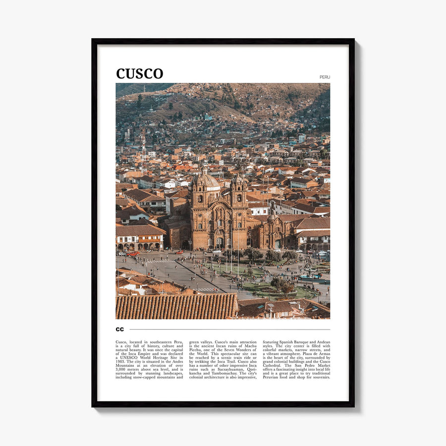 Cusco Travel Poster, framed poster mockup