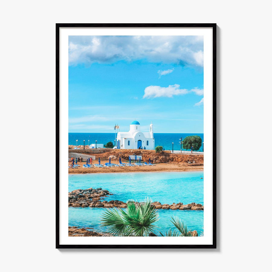 Cyprus Photo Poster, framed poster mockup, white border
