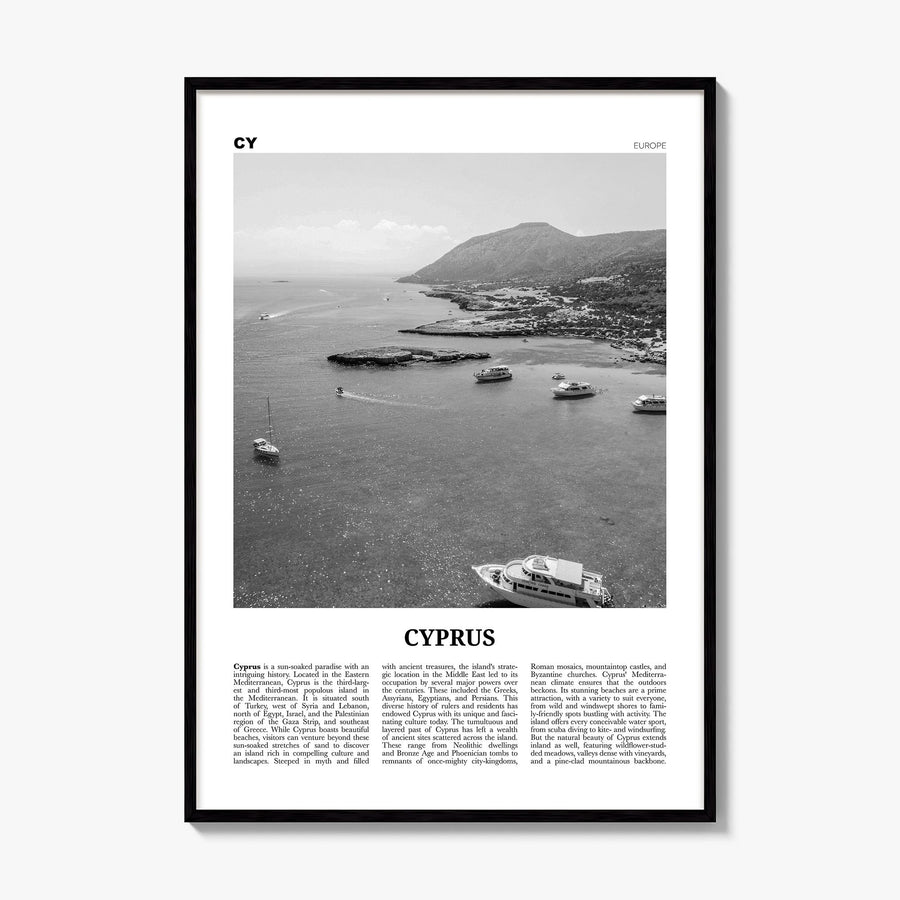Cyprus Newspaper Poster, framed poster mockup