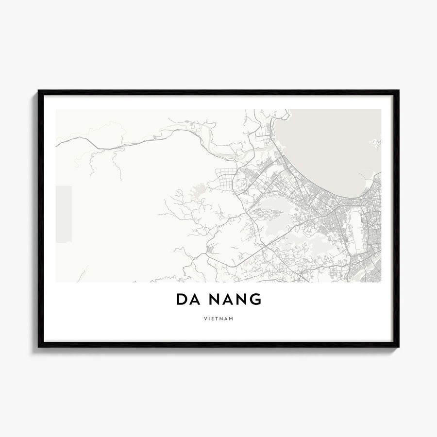 Da Nang Map Poster, framed poster mockup