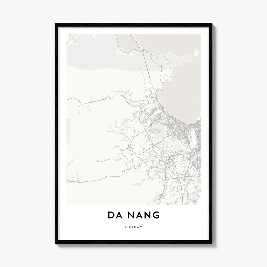 Da Nang Map Poster, framed poster mockup