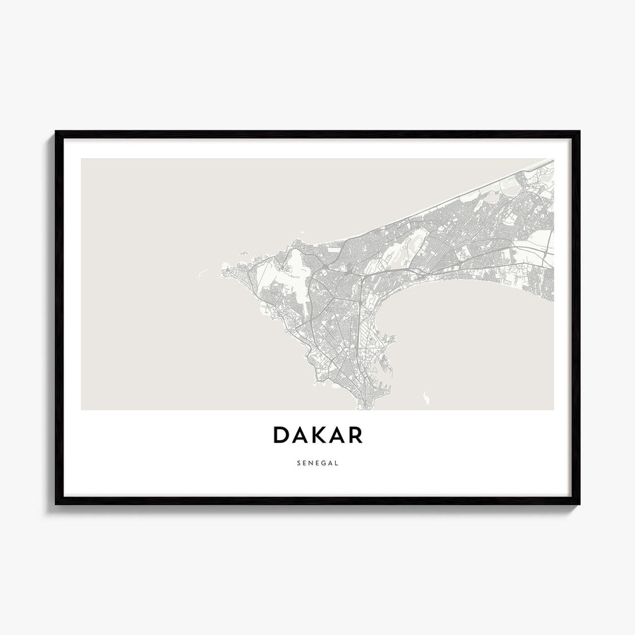 Dakar Map Poster, framed poster mockup