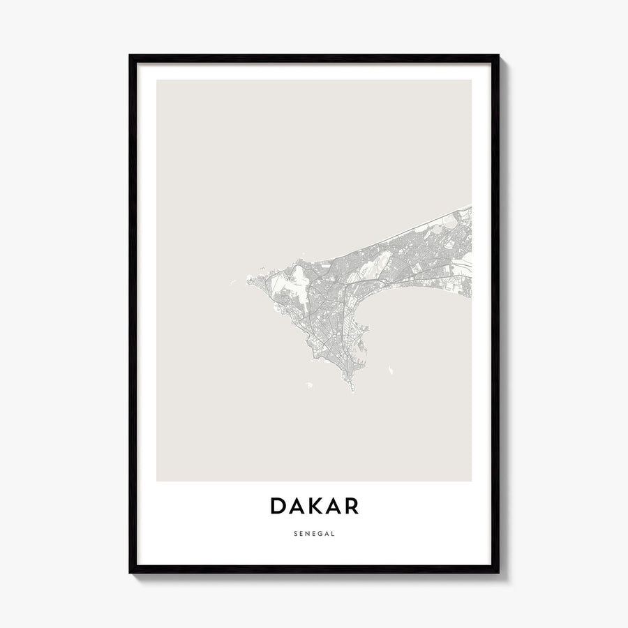 Dakar Map Poster, framed poster mockup