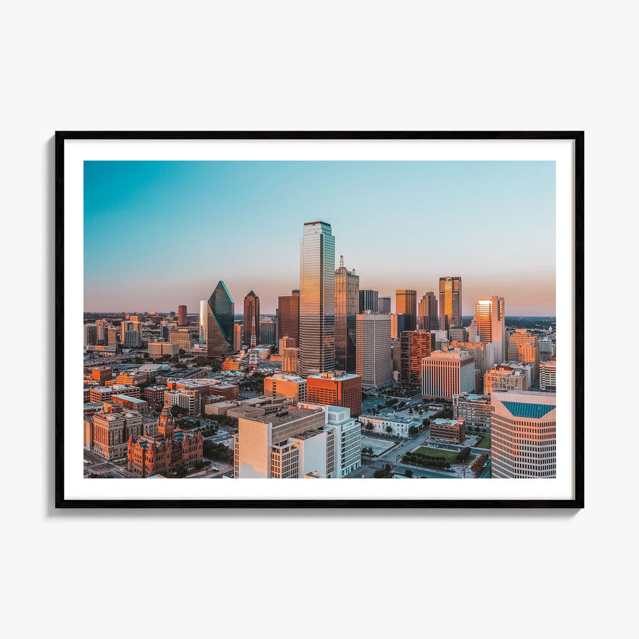Dallas Photo Poster, framed poster mockup, white border