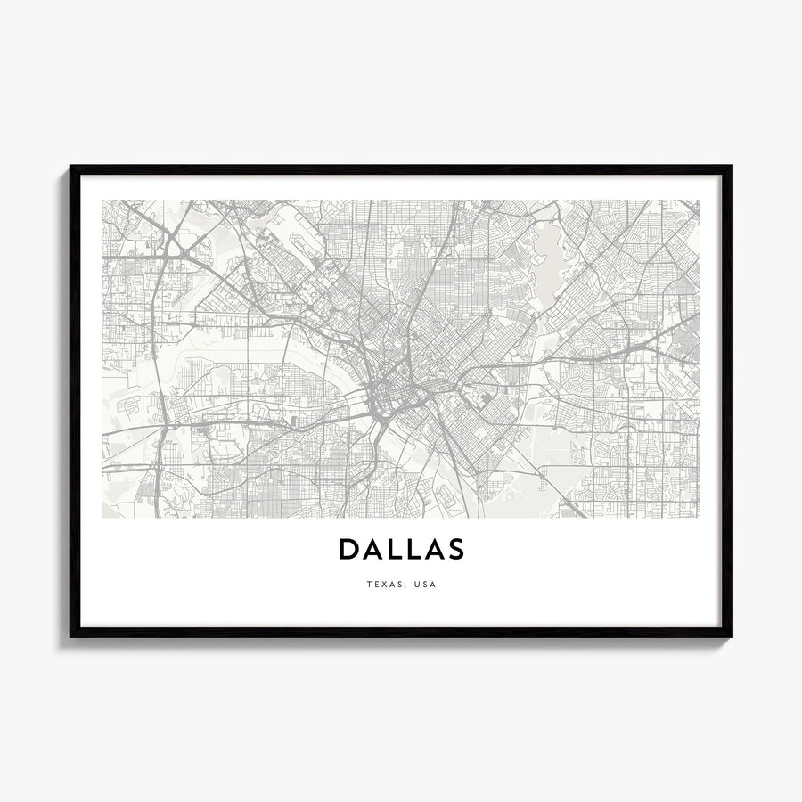 Dallas Map Poster, framed poster mockup
