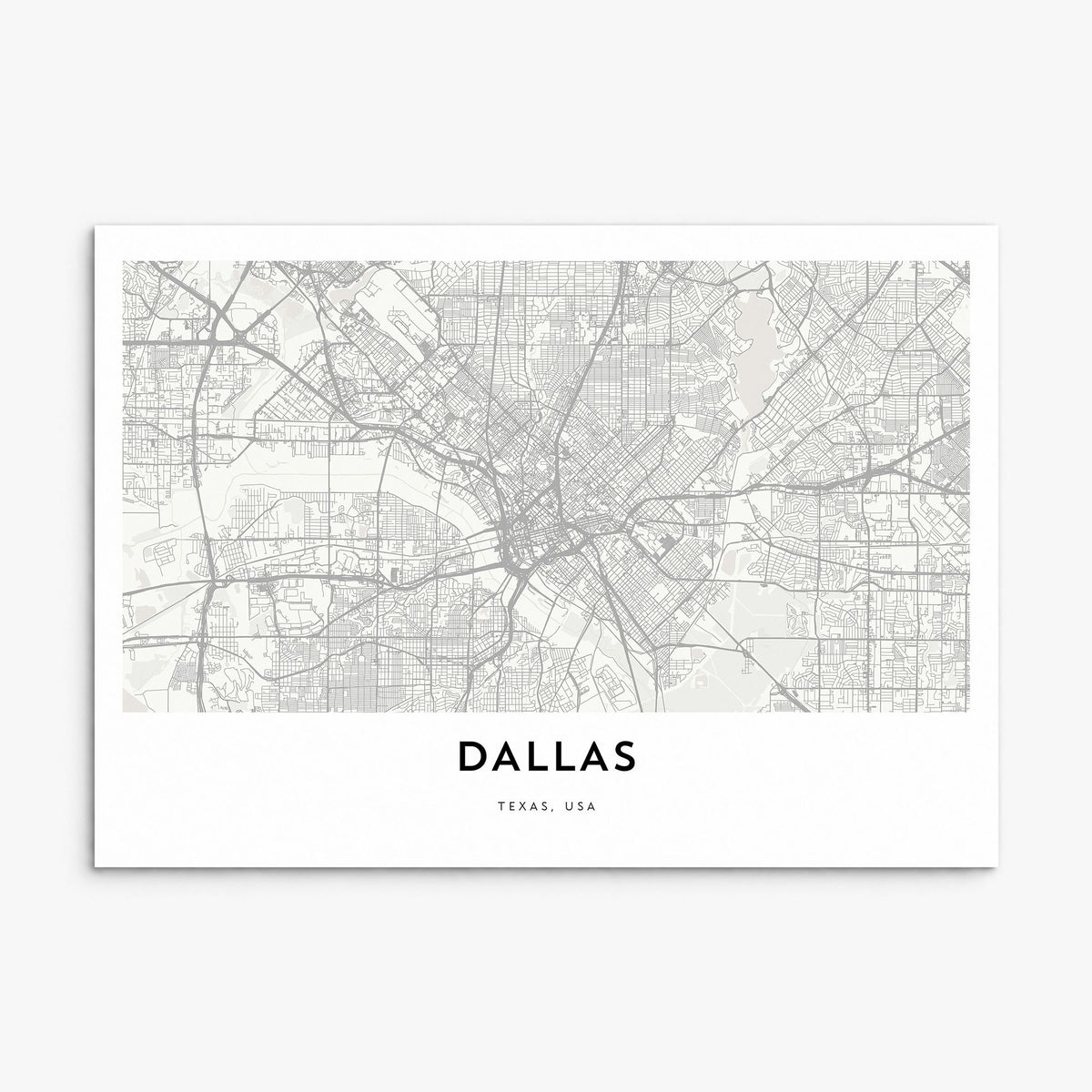 Dallas Map Poster, print only (unframed)