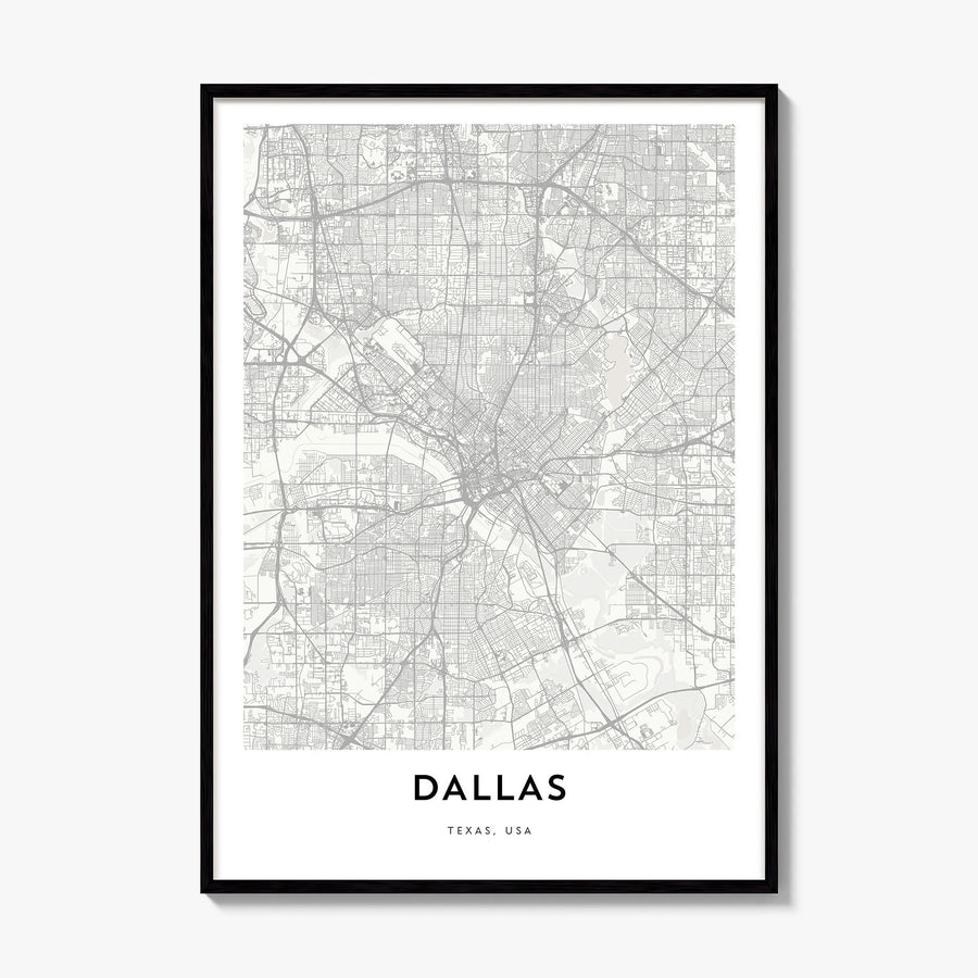 Dallas Map Poster, framed poster mockup