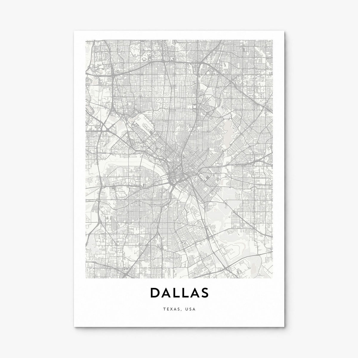 Dallas Map Poster, print only (unframed)
