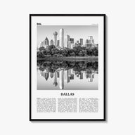 Dallas no. 1 black & white newspaper poster of Texas, USA – vertical wall art, unframed print shown in interior mockup