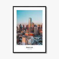 Dallas no. 1 colorful classic poster of Texas, USA – vertical wall art, unframed print shown in interior mockup