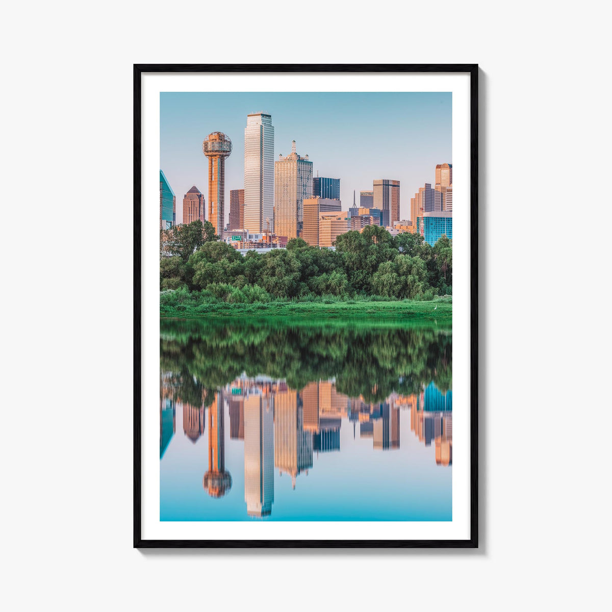 Dallas no. 1 colorful photo poster of Texas, USA – vertical wall art, unframed print shown in interior mockup
