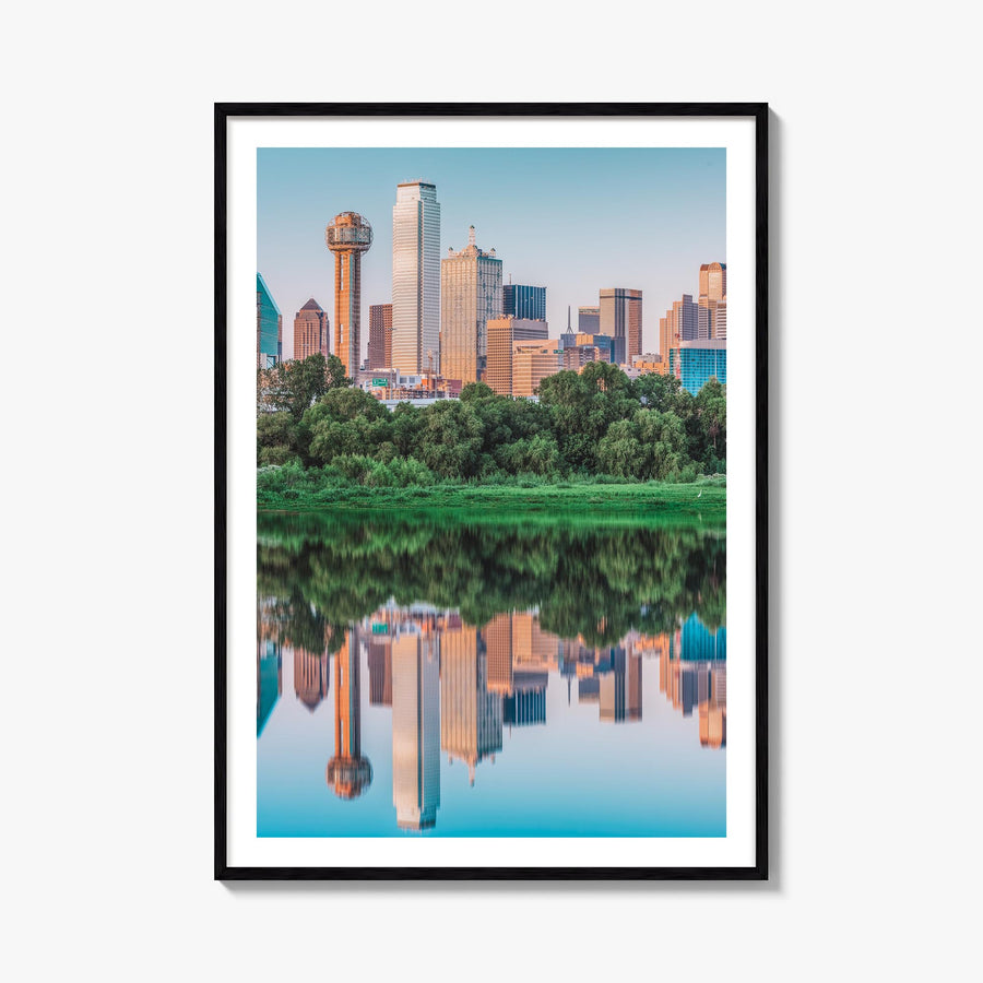 Dallas no. 1 colorful photo poster of Texas, USA – vertical wall art, unframed print shown in interior mockup