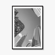 Dallas no. 2 black & white photo poster of Texas, USA – vertical wall art, unframed print shown in interior mockup