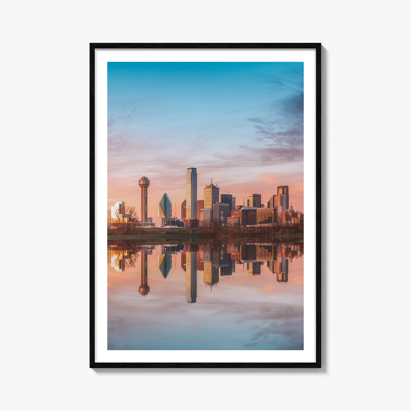 Dallas no. 2 colorful photo poster of Texas, USA – vertical wall art, unframed print shown in interior mockup