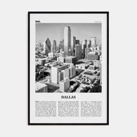 Dallas No 2 Poster Black Wood / 8x12 in Nbourhood Travel B&W Poster