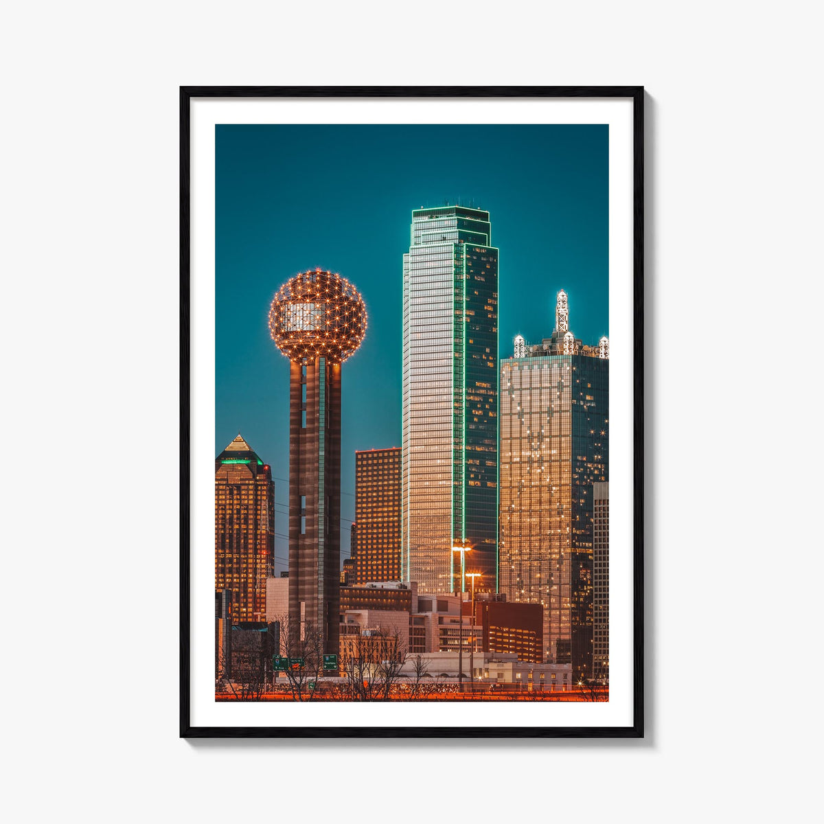 Dallas no. 3 colorful photo poster of Texas, USA – vertical wall art, unframed print shown in interior mockup