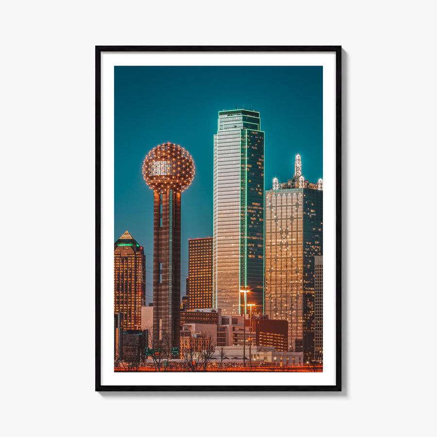 Dallas no. 3 colorful photo poster of Texas, USA – vertical wall art, unframed print shown in interior mockup
