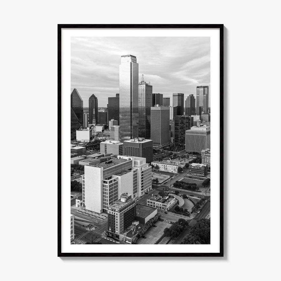 Dallas Photo No 1 Poster, framed poster mockup, white border