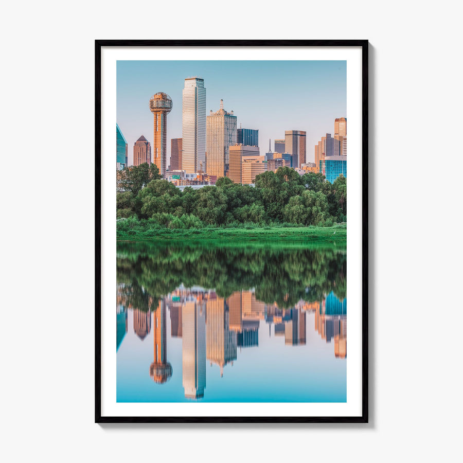 Dallas Photo No 1 Poster, framed poster mockup, white border