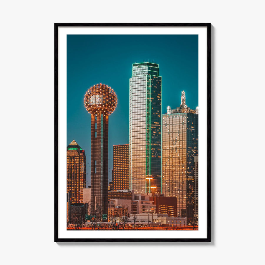 Dallas Photo No 3 Poster, framed poster mockup, white border